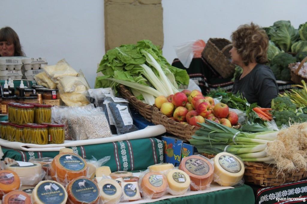 A Bretxa Market fresh vegetables and Idiazabal cheese 