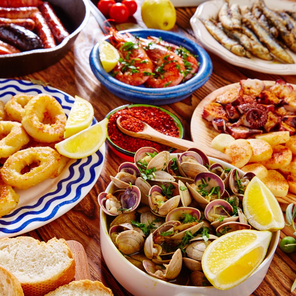 Tapas from spain varied mix of most popular tapa mediterranean food